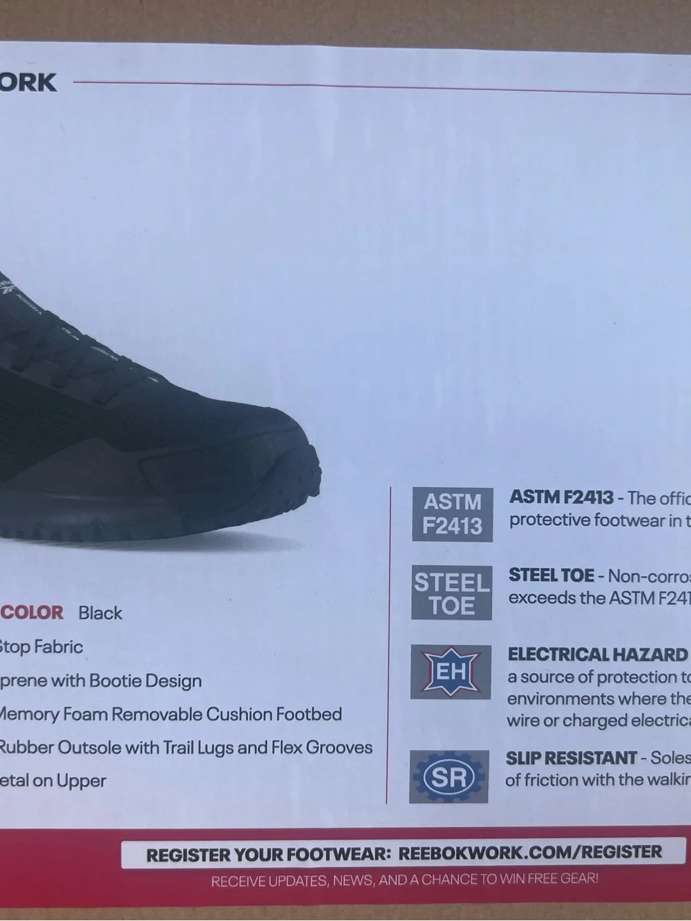 Reebok Men’s Black Low-Profile Athletic Sneakers